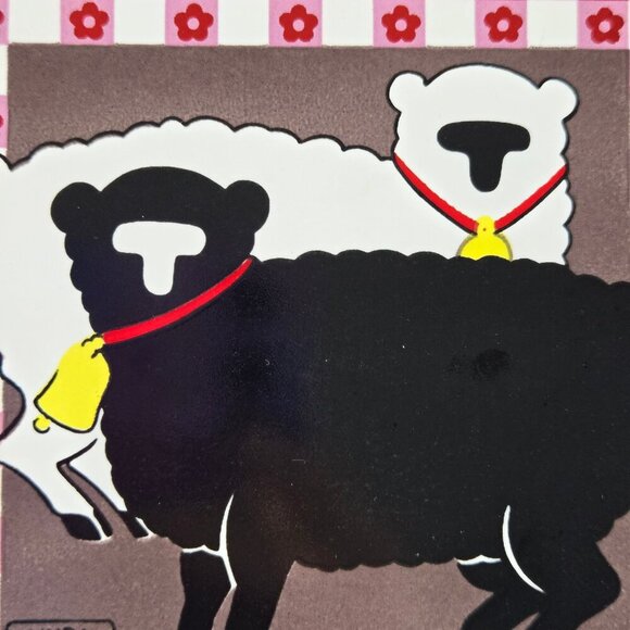 Vintage Action Industries 1984 Sheep Tile Trivets by Linda Morgan Rubber Feet - Picture 3 of 9